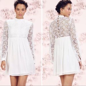 🆕 LC Lauren Conrad Runway Lace Dress Off White 8